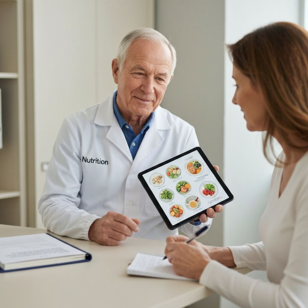 Nutritionist consultation showing healthy meal planning